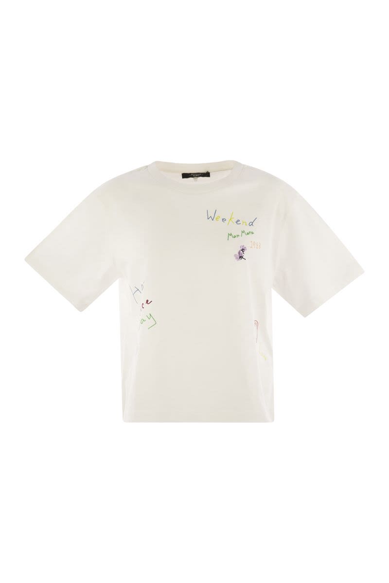 WEEKEND MAX MARA Acline Printed Organic Cotton T-Shirt - Boxy Fit