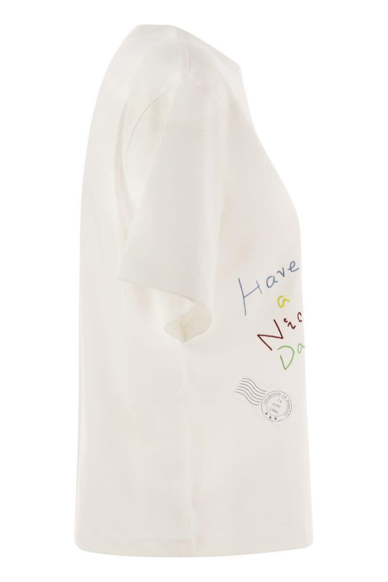 WEEKEND MAX MARA Acline Printed Organic Cotton T-Shirt - Boxy Fit