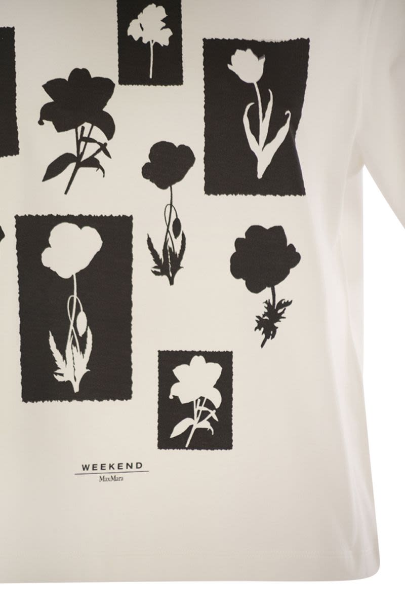 WEEKEND MAX MARA Boxy Fit Printed Organic Cotton T-Shirt