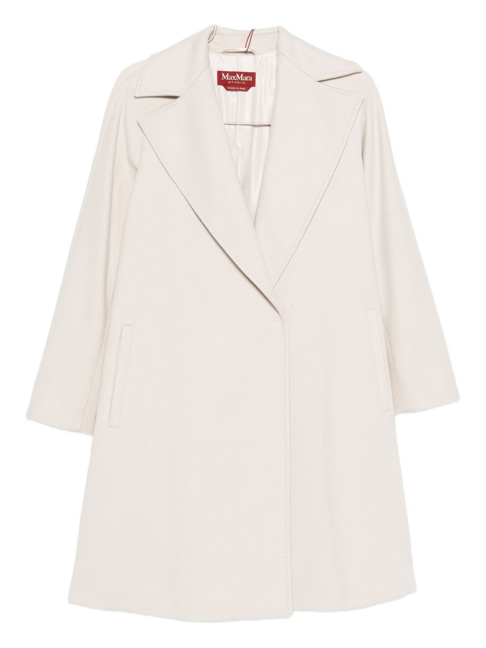 MAX MARA STUDIO Flared Line Wool Drap Jacket with Important Lapel Collar