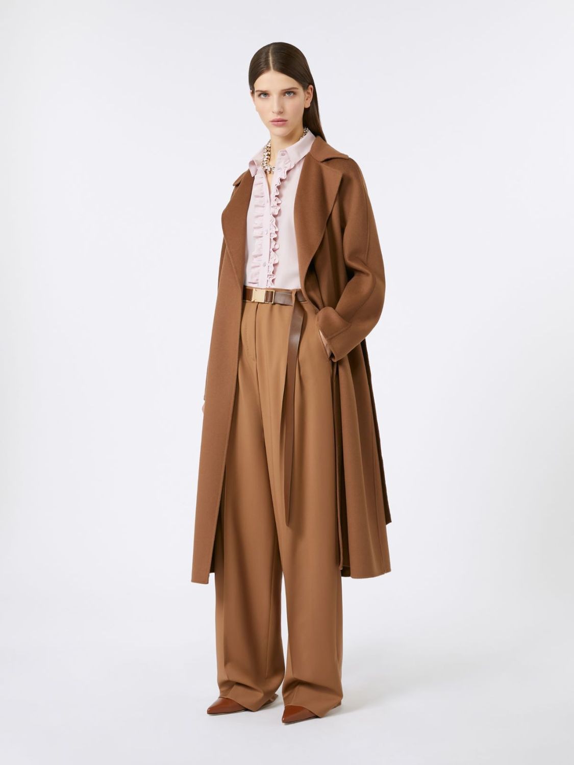MAX MARA STUDIO Belted Wrap Jacket with Oversized Fit