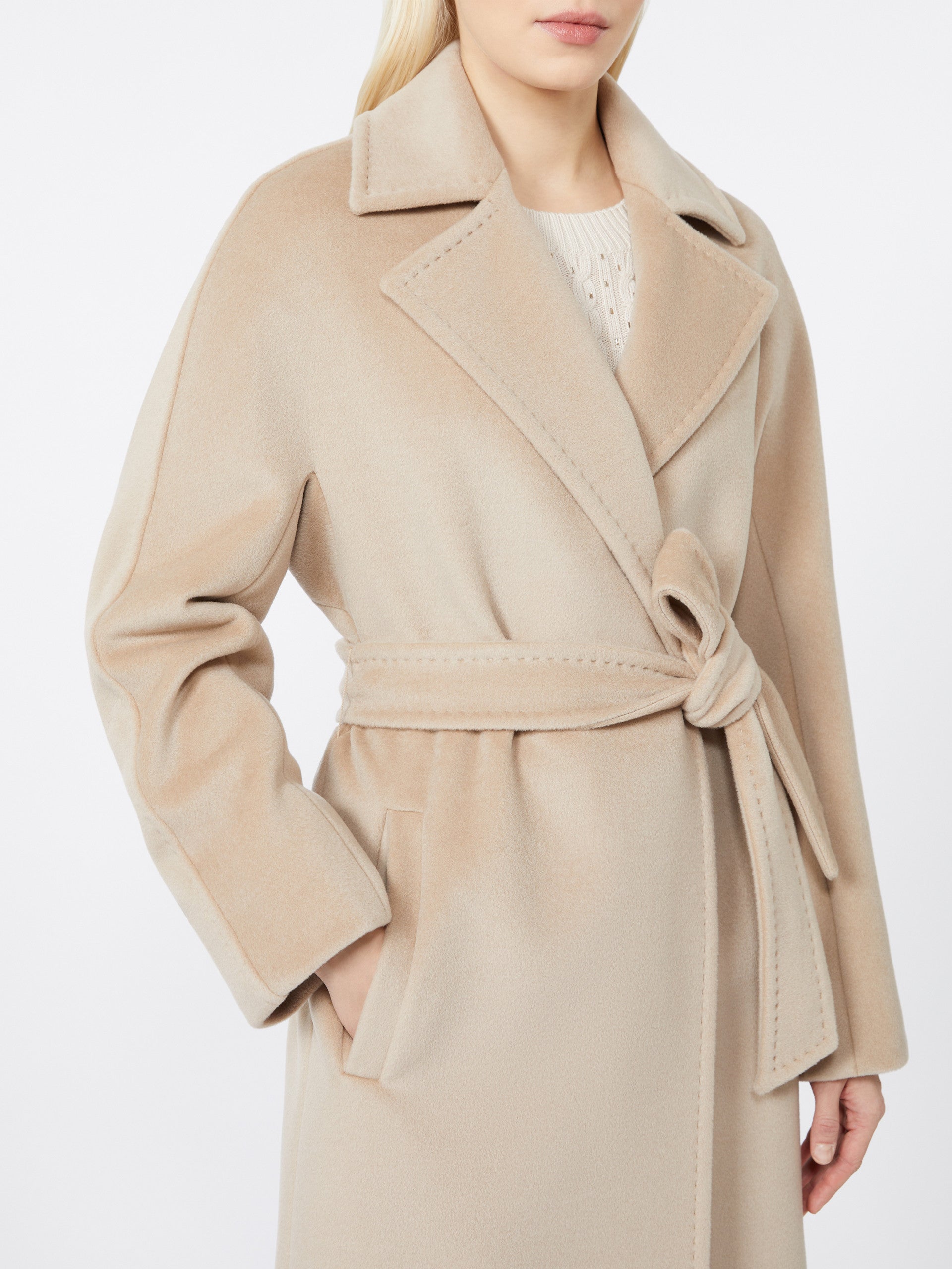 MAX MARA Wool Beaver Midi Dressing Gown Jacket