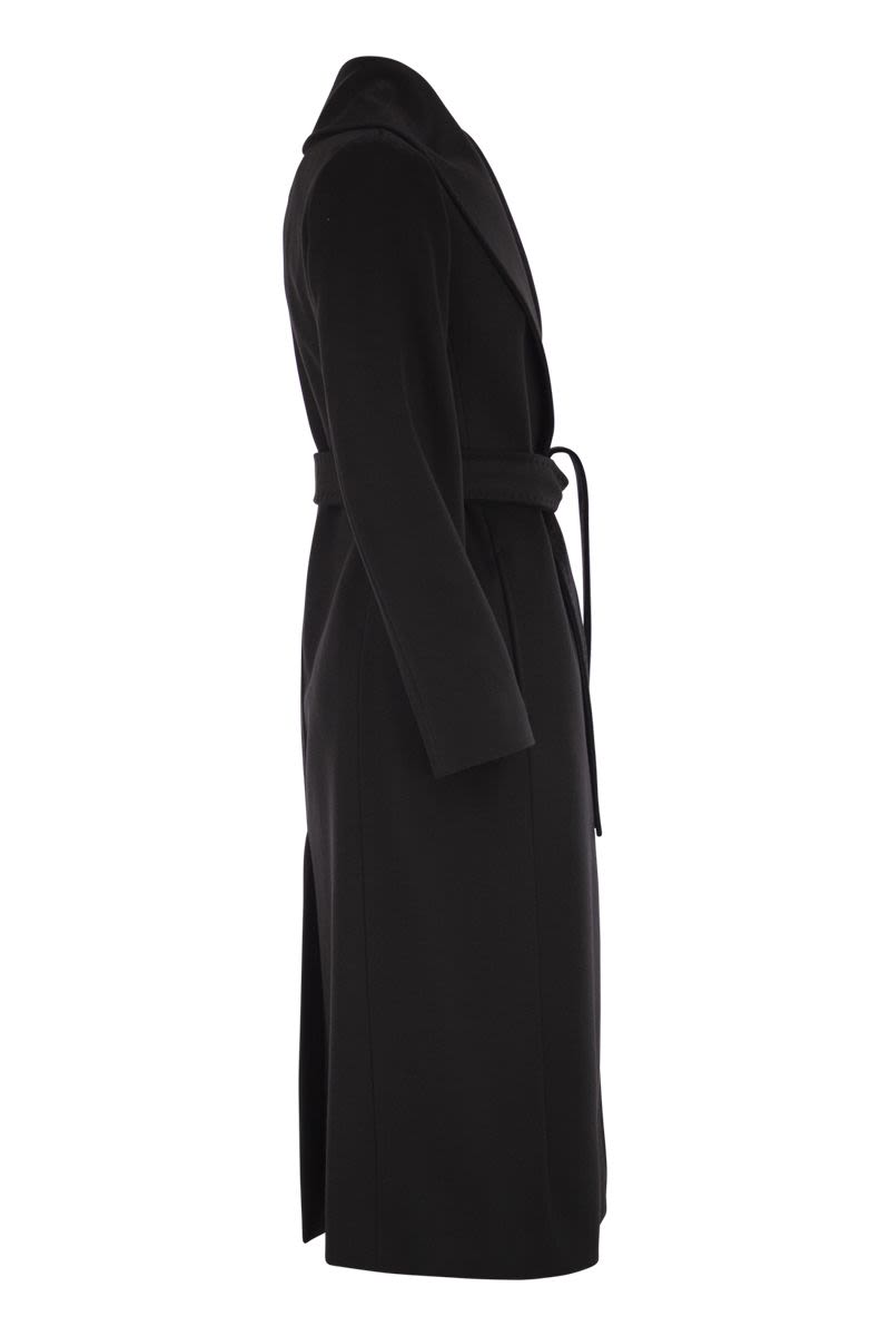 MAX MARA Wool Drap Long Dressing Gown Jacket with Scarf Collar