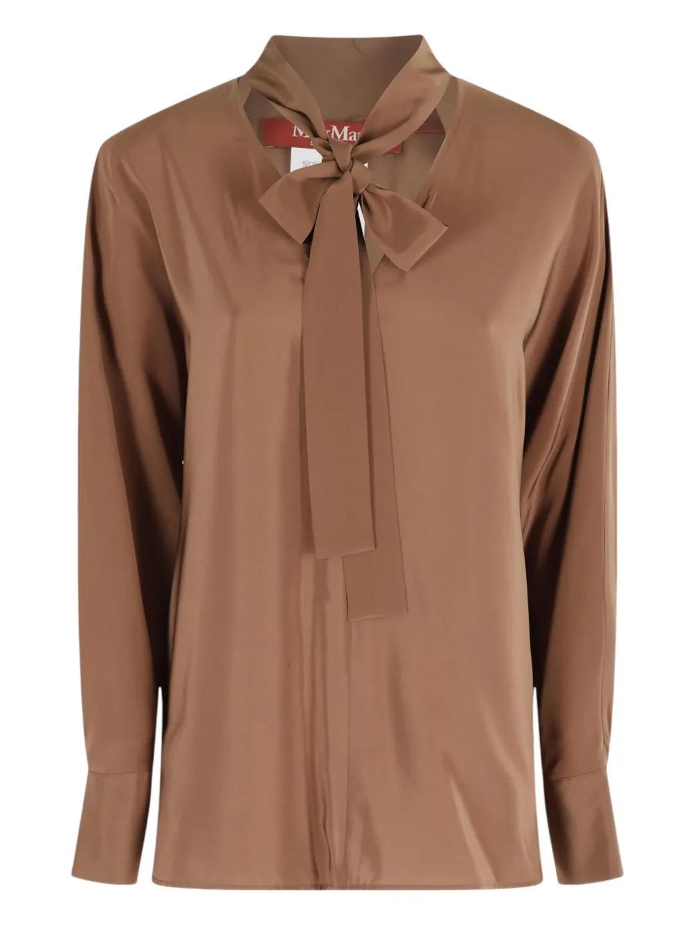 MAX MARA STUDIO Silk Blouse with Bow Collar