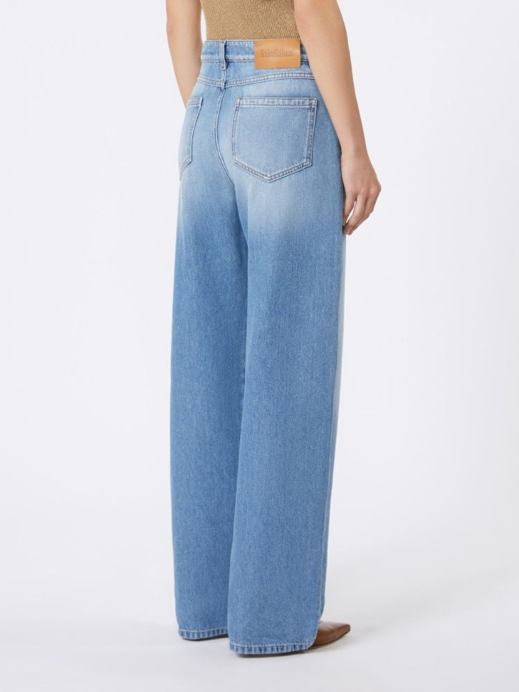 MAX MARA STUDIO Straight-Leg Jeans with Leather Patch for Women