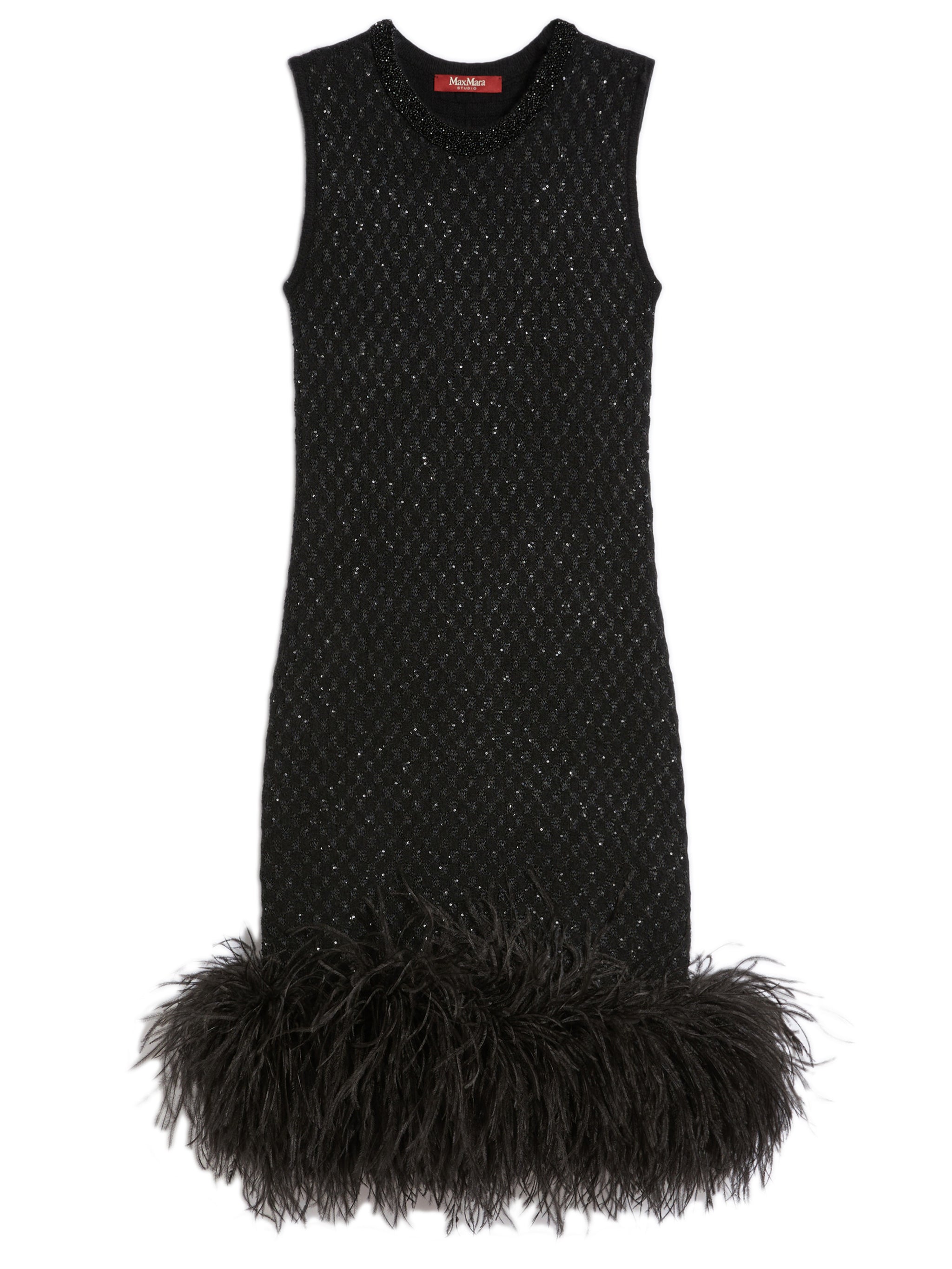 MAX MARA STUDIO Feather Detail Mini Dress