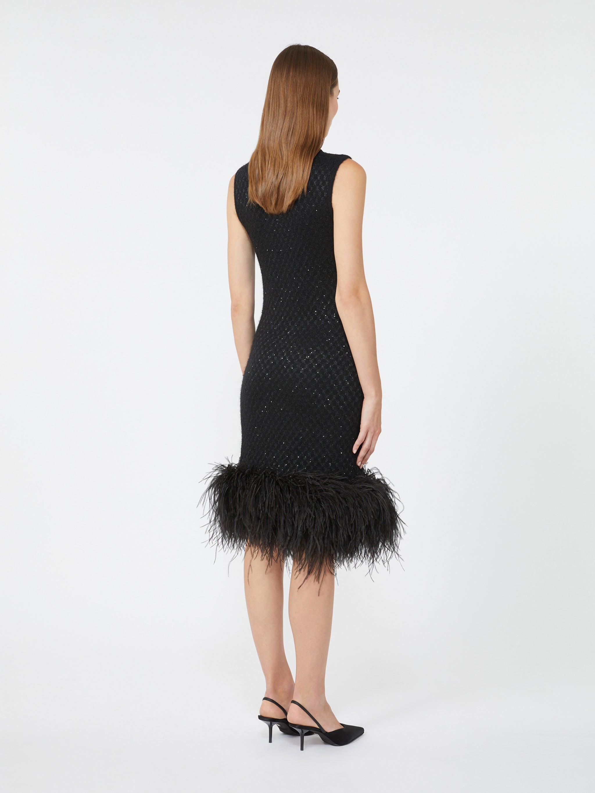MAX MARA STUDIO Feather Detail Mini Dress