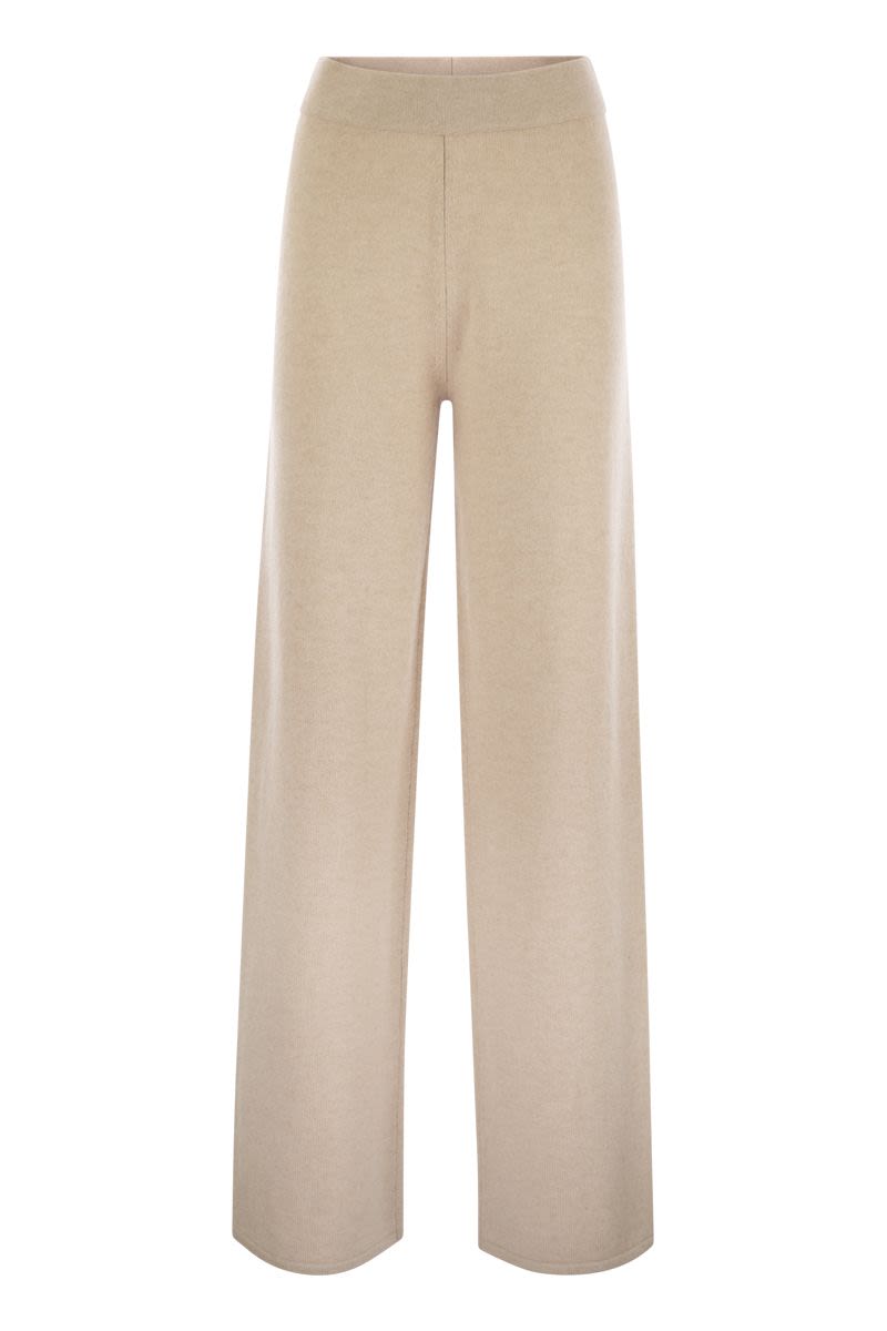 MAX MARA Wide Leg Wool and Cashmere Trousers