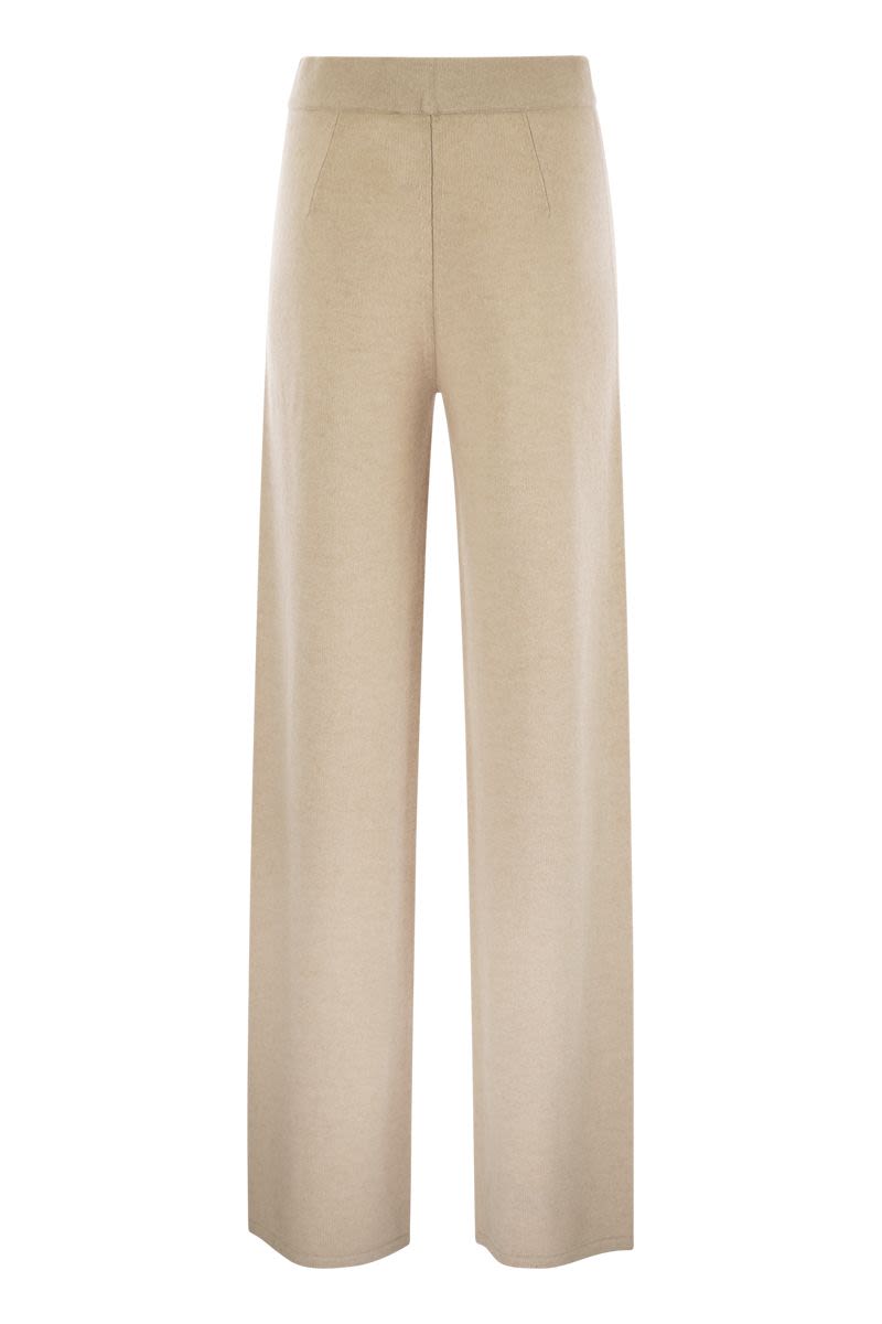 MAX MARA Wide Leg Wool and Cashmere Trousers