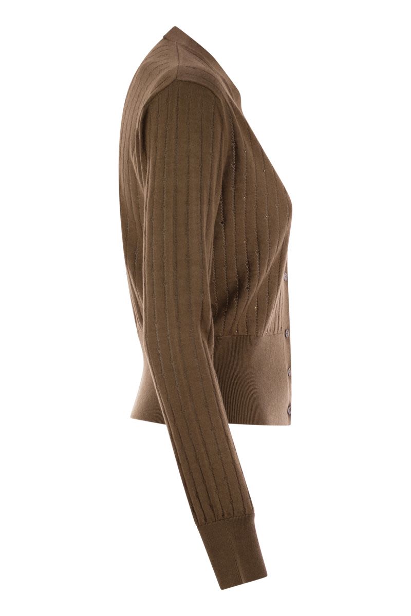 MAX MARA STUDIO V-Neck Button-Up Cardigan - Size S