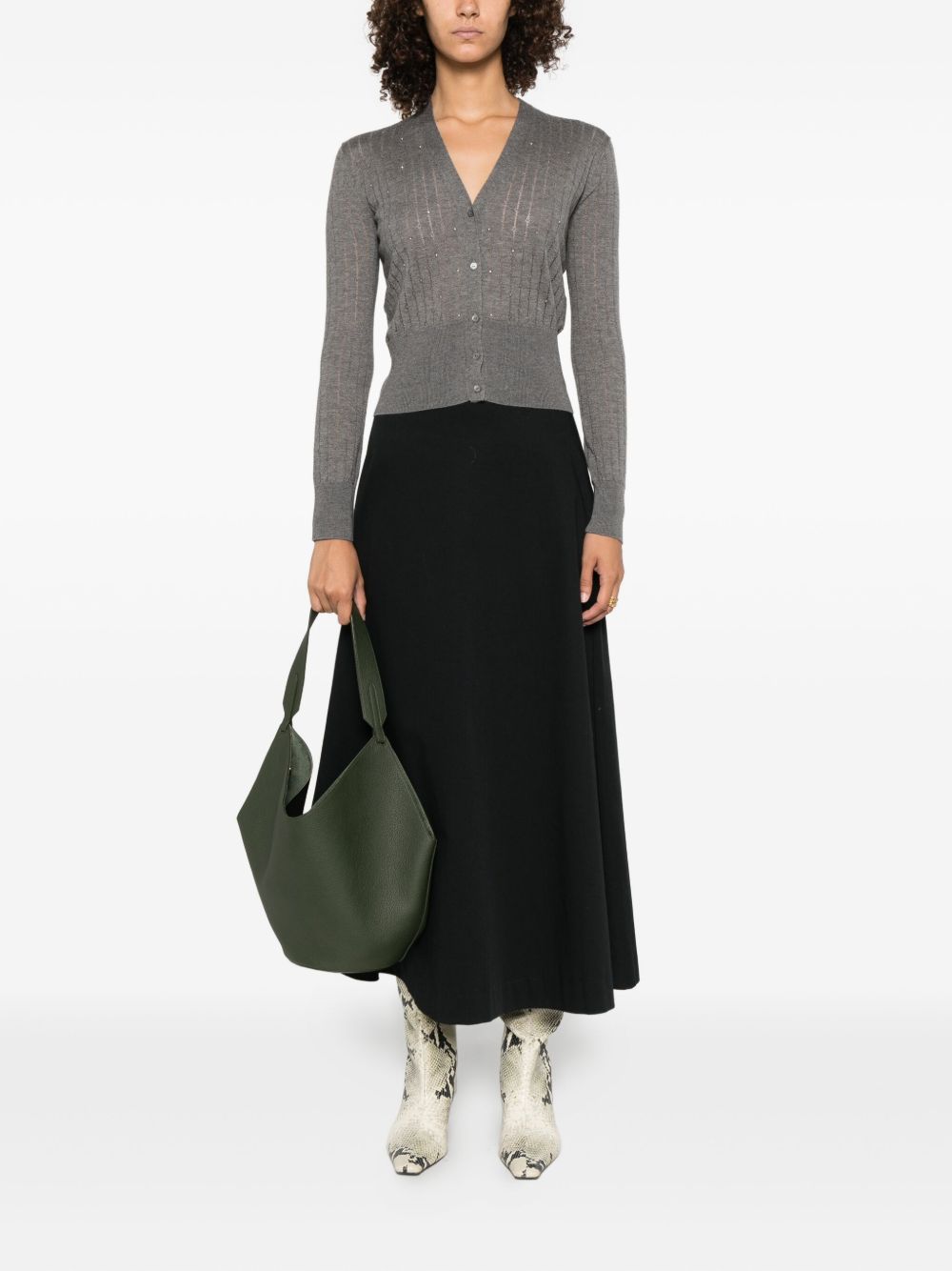 MAX MARA STUDIO V-Neck Front Button Cardigan - Size S