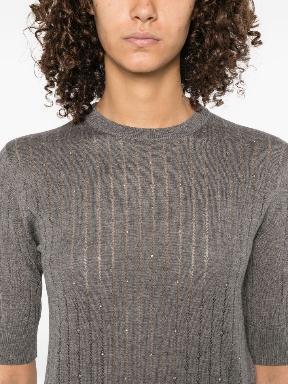 MAX MARA STUDIO Short Sleeve Crewneck Sweater (Size S)