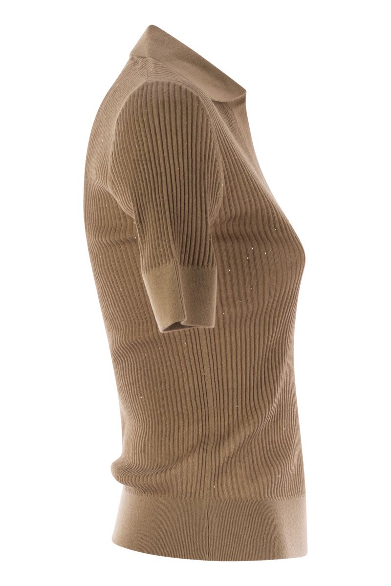 MAX MARA Women’s Wool and Silk Polo Shirt with Sequins - Fitted Line