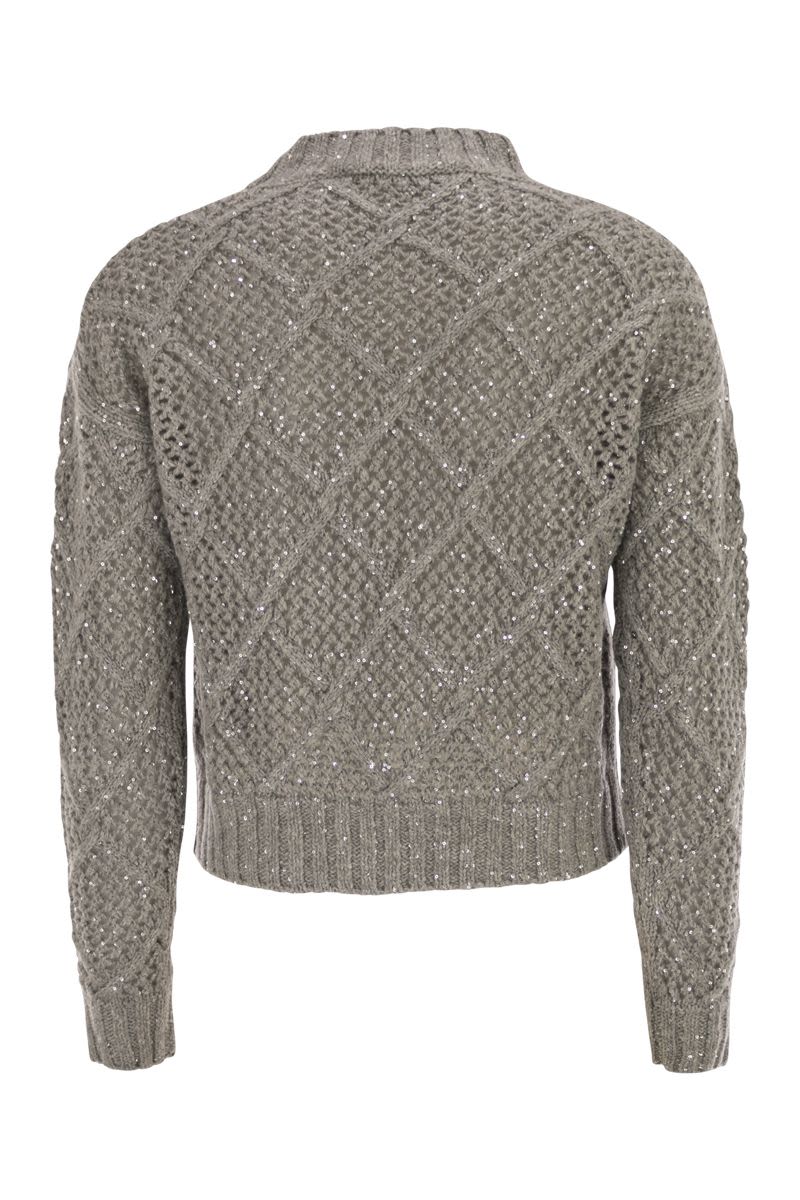 MAX MARA Boxy Wool and Cashmere Jumper with Sequins