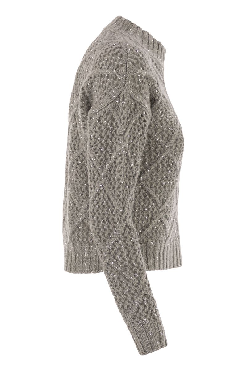 MAX MARA Boxy Wool and Cashmere Jumper with Sequins