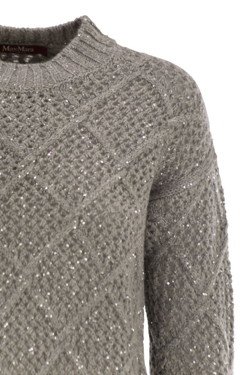 MAX MARA Boxy Wool and Cashmere Jumper with Sequins