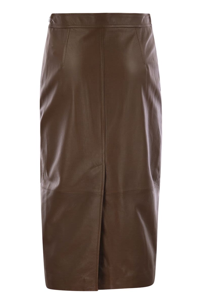 MAX MARA High-Waisted Nappa Leather Pencil Skirt