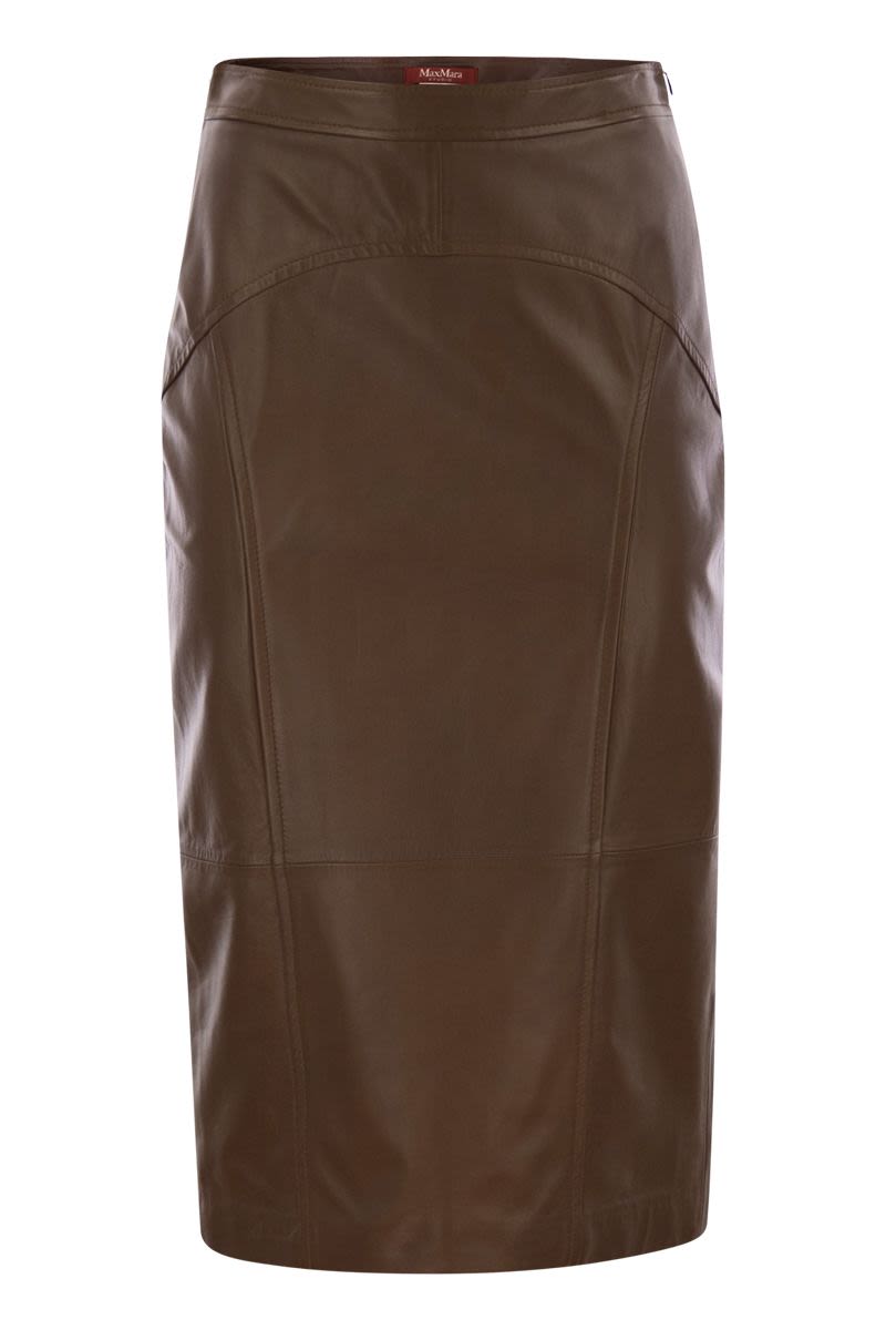 MAX MARA High-Waisted Nappa Leather Pencil Skirt