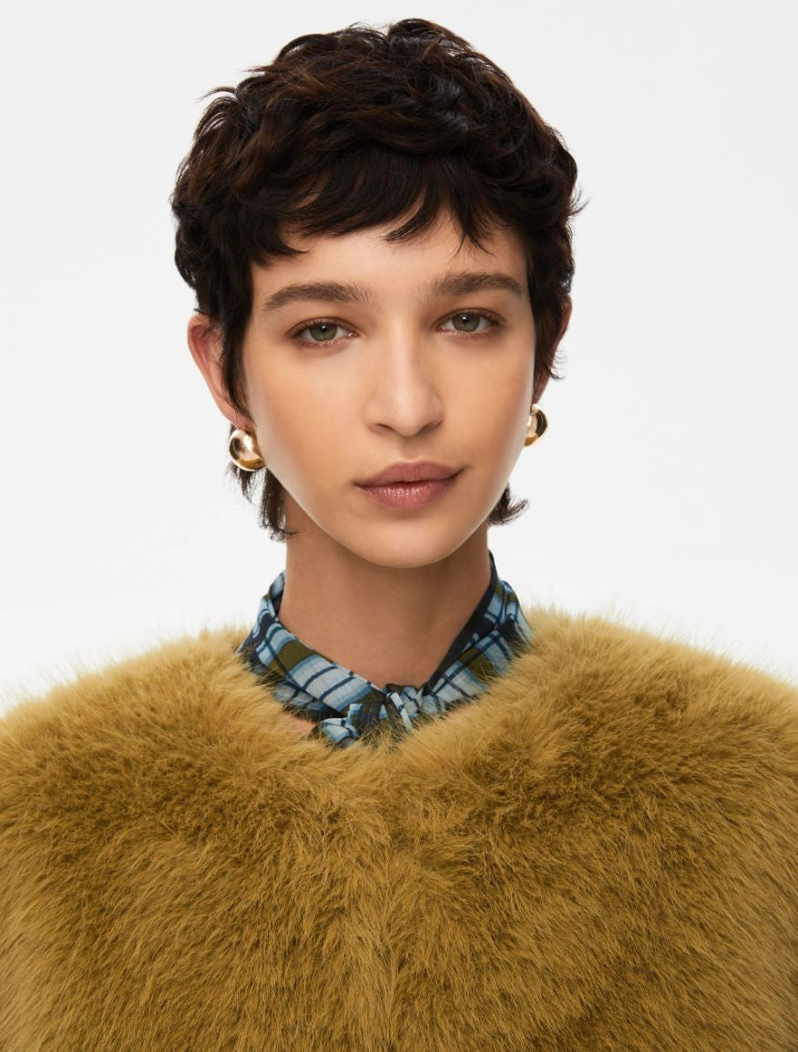 I BLUES Faux-Fur Outerwear for Women - Mini Style