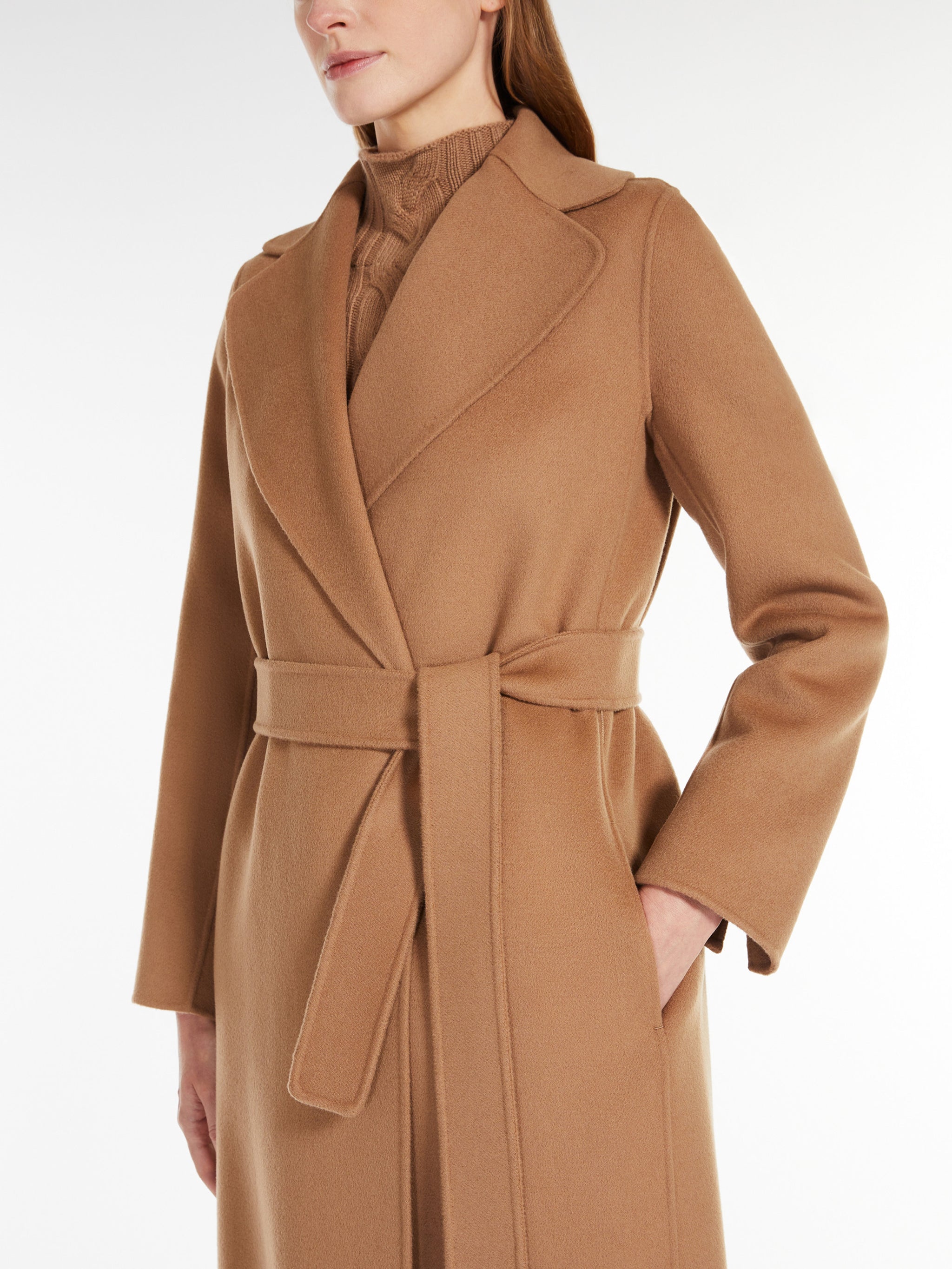 S MAX MARA Long Pure Wool Dressing Gown Jacket