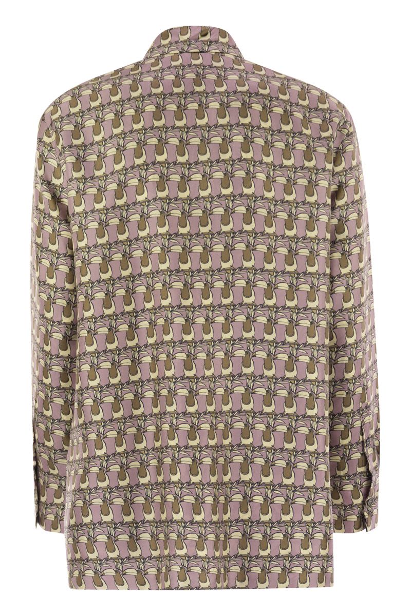 S MAX MARA Reversible Printed Silk Shirt - Women’s Oversized Style