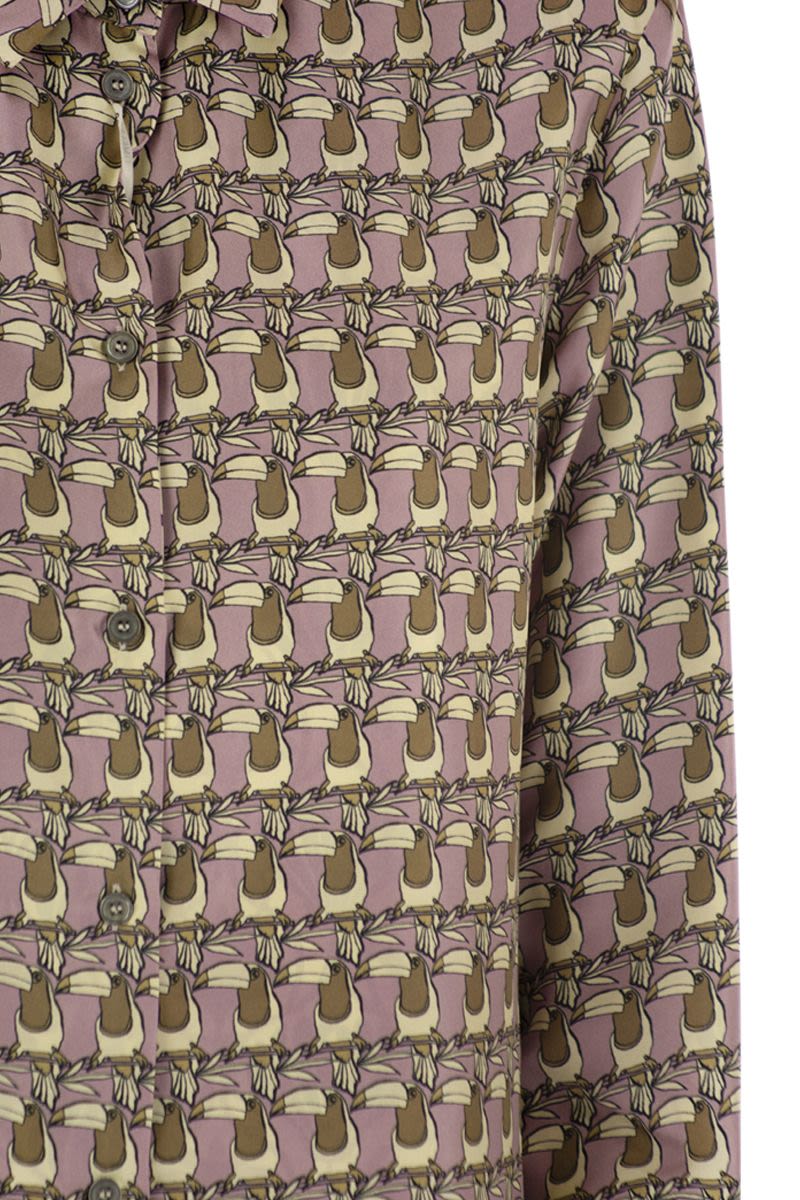 S MAX MARA Reversible Printed Silk Shirt - Women’s Oversized Style