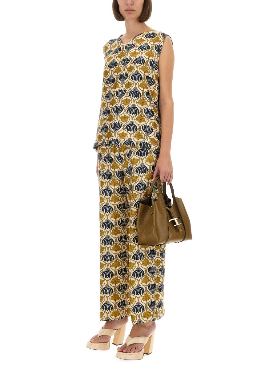 S MAX MARA Wide Straight Leg Silk Pants - Size 42