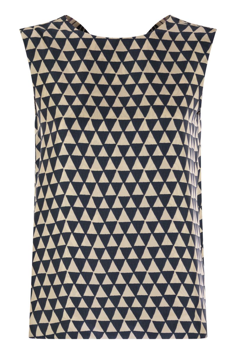 S MAX MARA Reversible Printed Silk Top - Mini