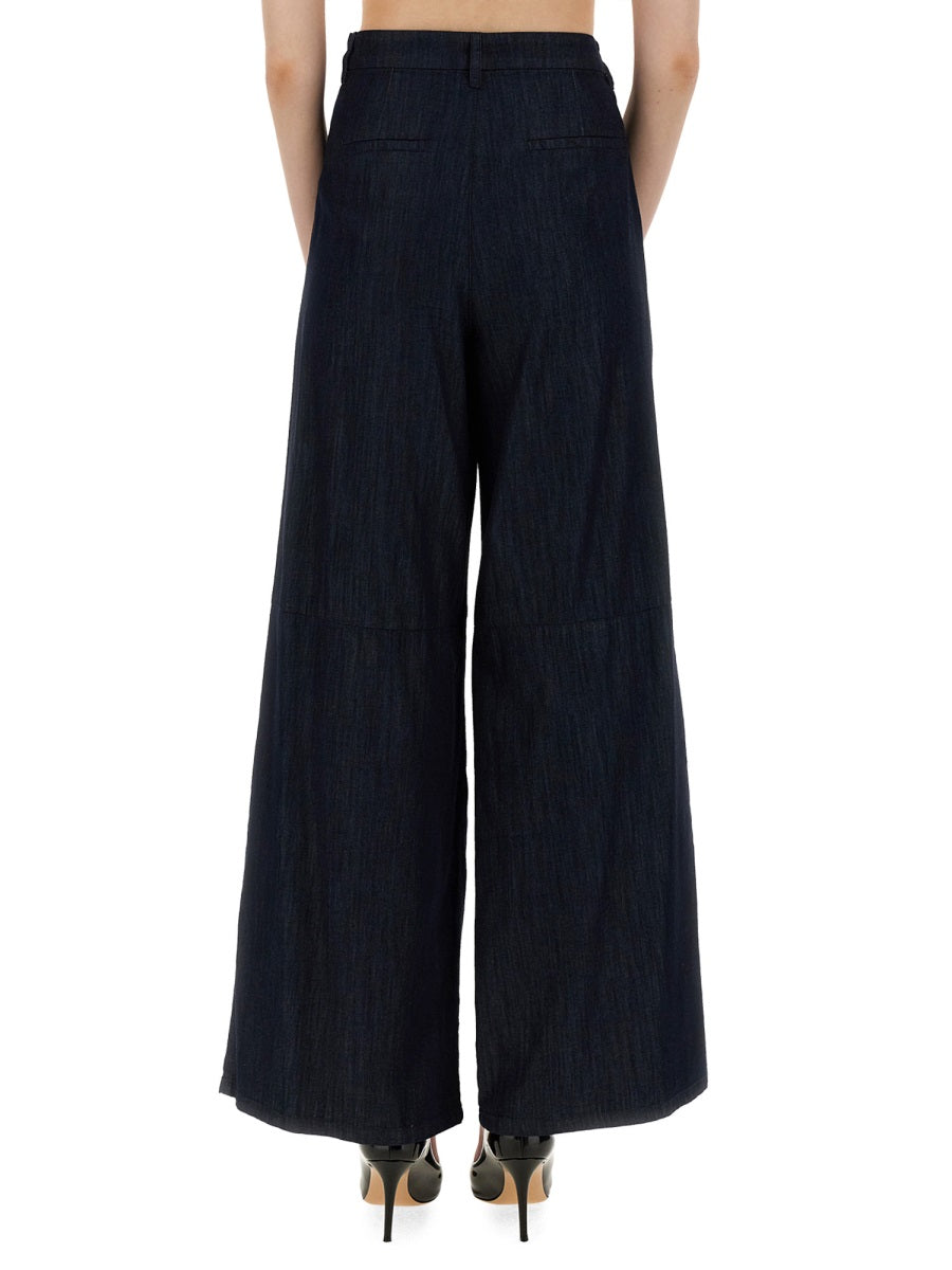 S MAX MARA Women's Wide Fit Cotton Pants - Size 40 IT