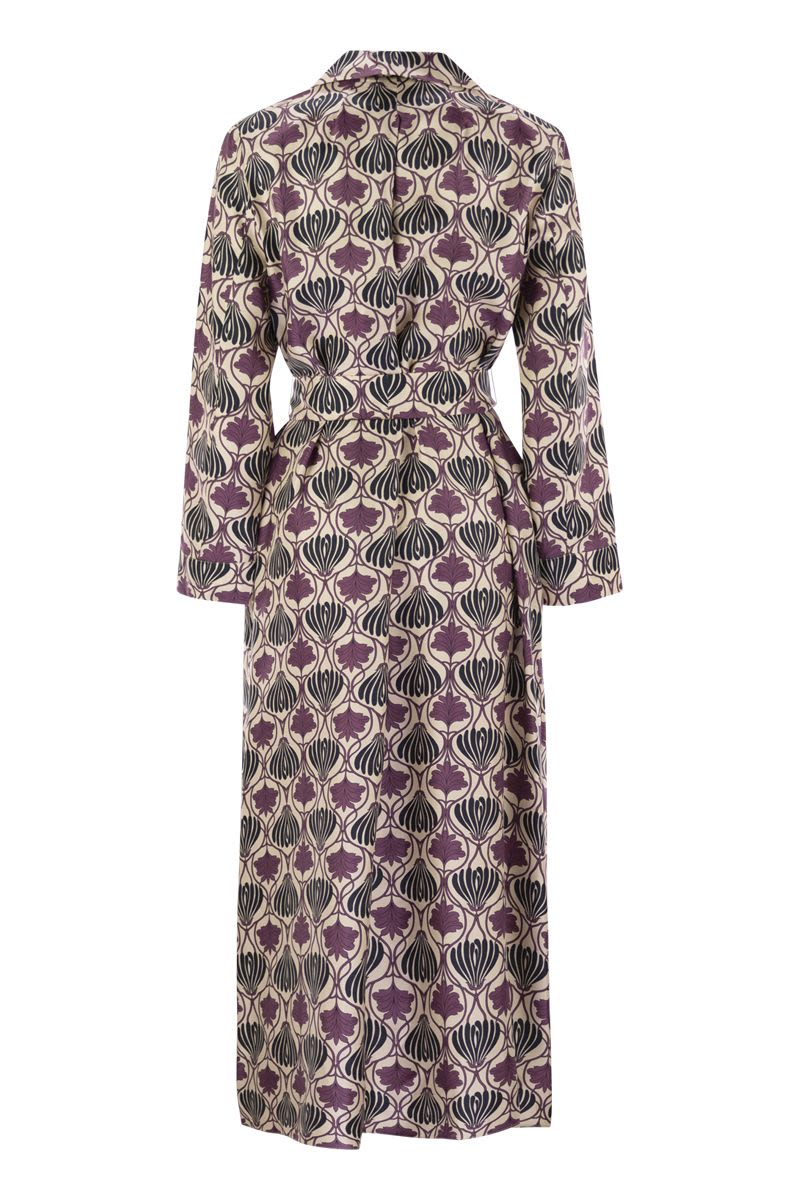 S MAX MARA Printed Silk Kaftan Dress - Long Style