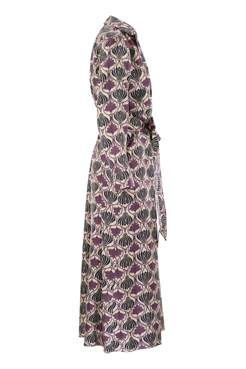 S MAX MARA Printed Silk Kaftan Dress - Long Style