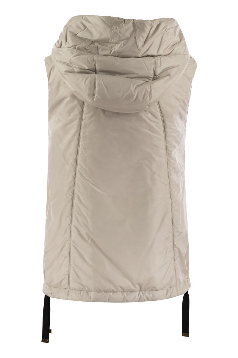 MAX MARA THE CUBE Sleeveless Downproof Vest with Drawstring Hood
