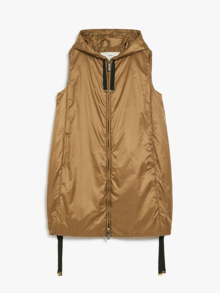 MAX MARA THE CUBE Drip-Proof Canvas Midi Waistcoat with Hood
