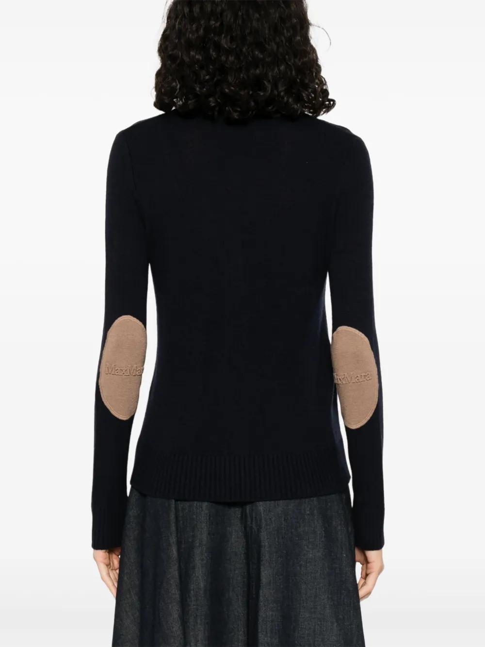 S MAX MARA Women's Relaxed Fit Wool Cardigan with V-Neck Design