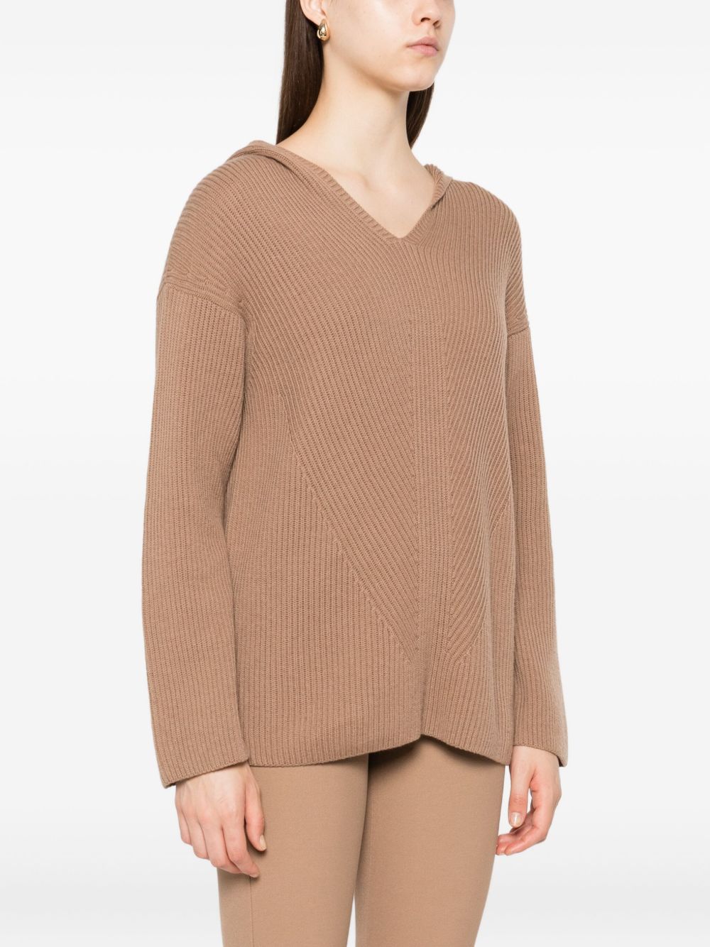 S MAX MARA A-Line Ribbed Wool Sweatshirt - Size M