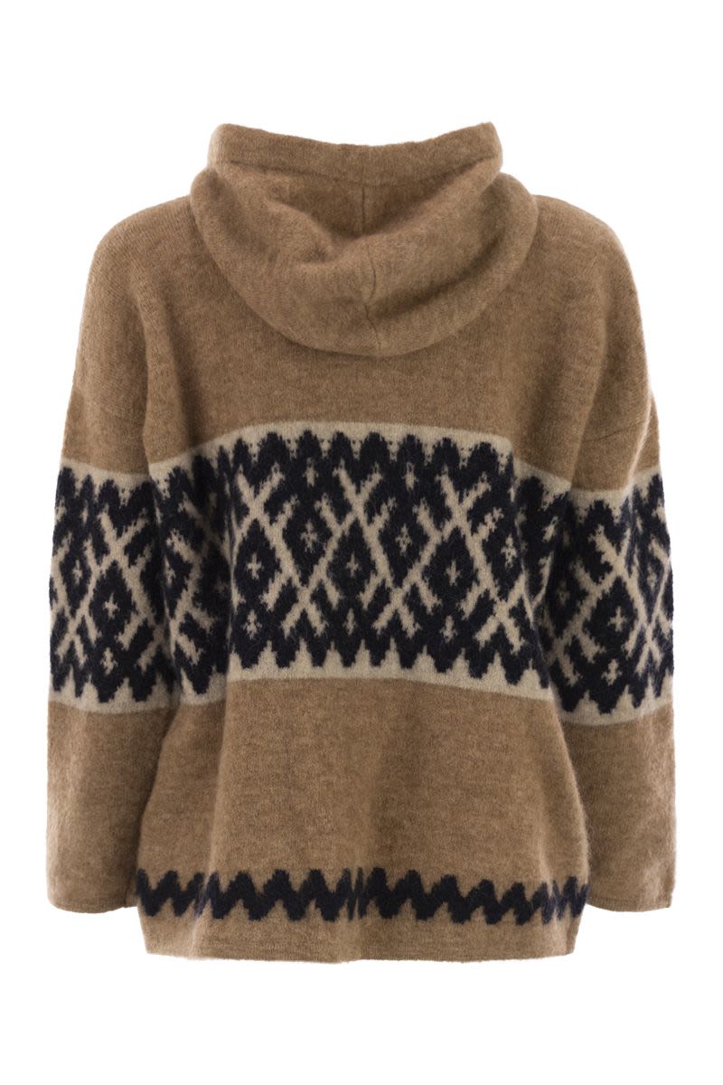 S MAX MARA Relaxed Fit Jacquard Mohair Blend Sweatshirt