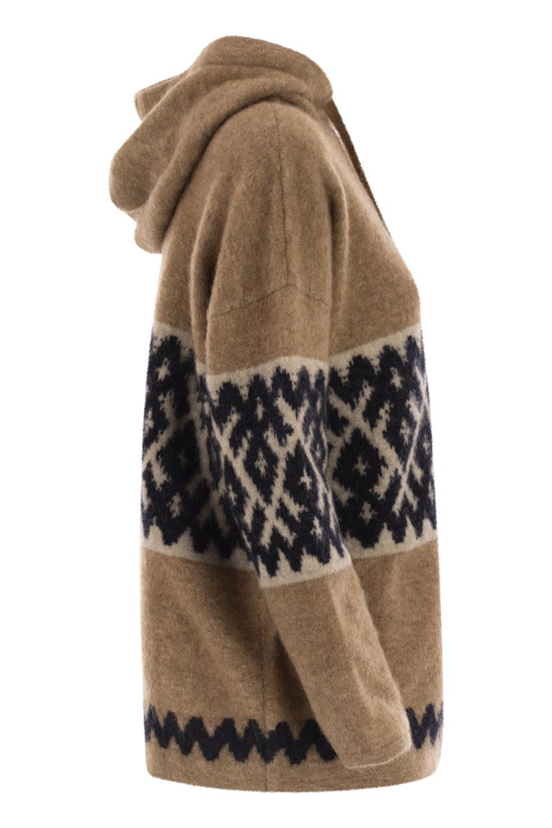 S MAX MARA Relaxed Fit Jacquard Mohair Blend Sweatshirt