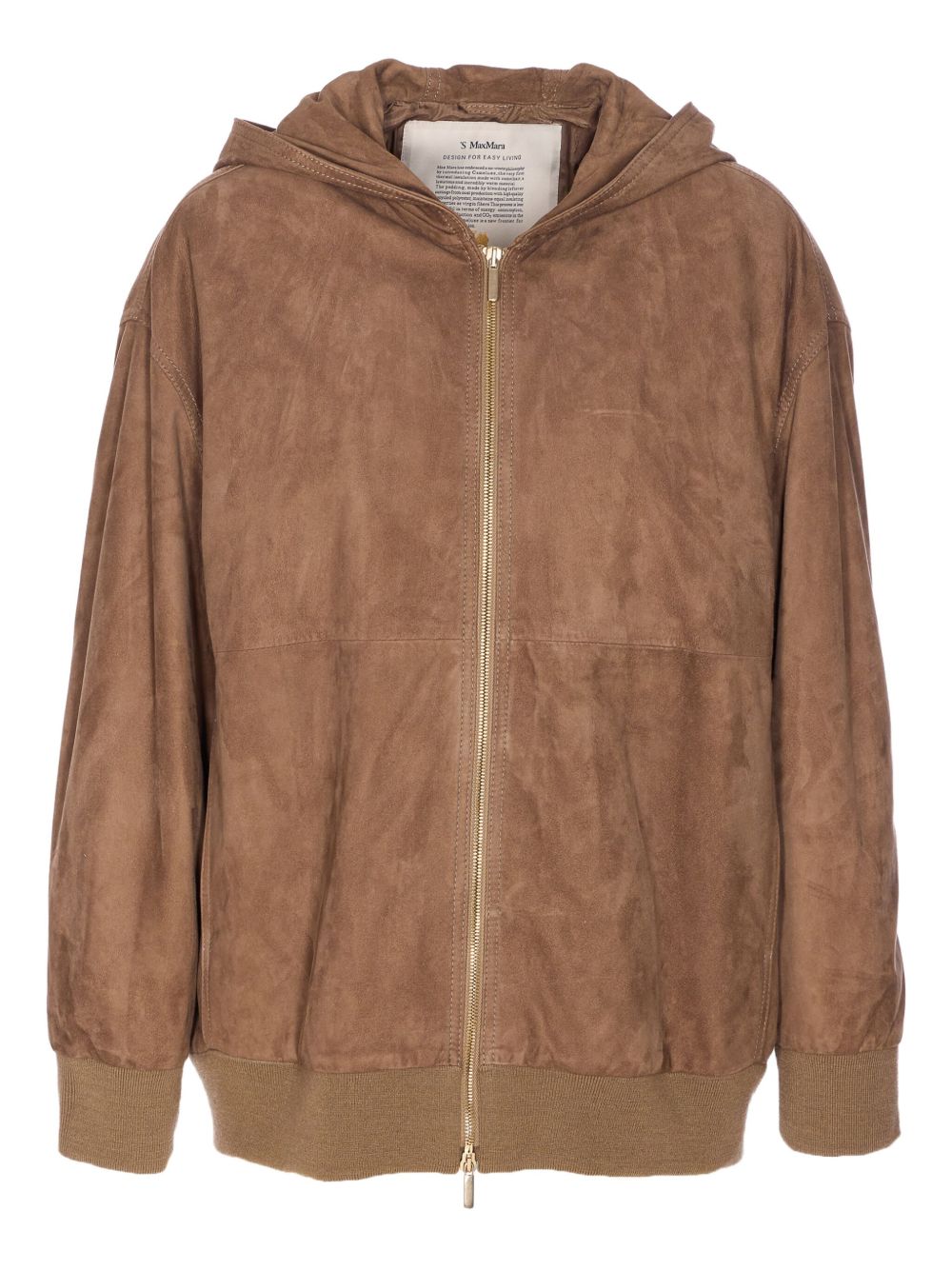 S MAX MARA Women's Suede Jacket with Hood