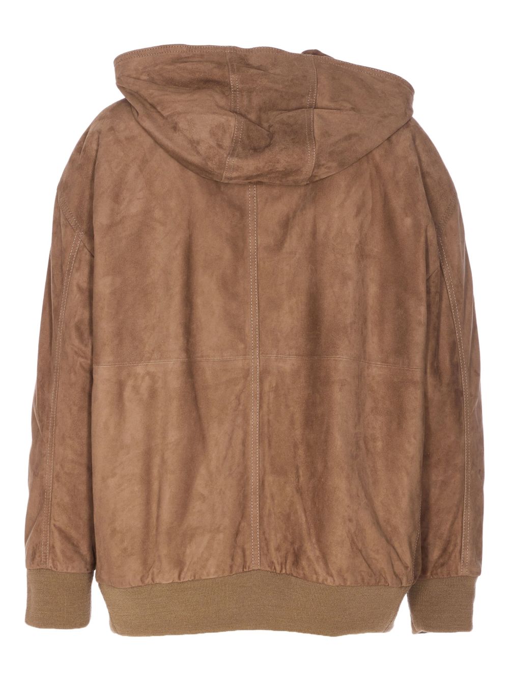 S MAX MARA Women's Suede Jacket with Hood