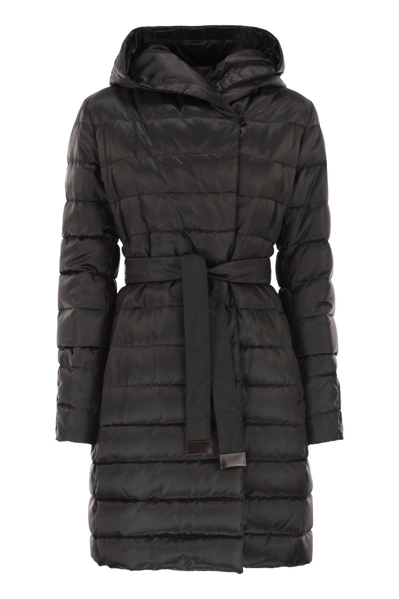 MAX MARA THE CUBE Reversible Midi Down Jacket in Water-Repellent Satin