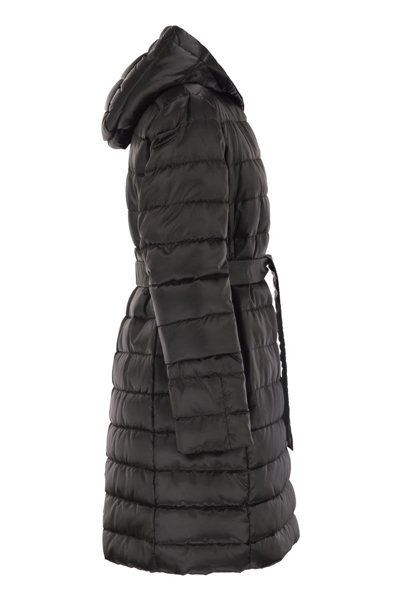 MAX MARA THE CUBE Reversible Midi Down Jacket in Water-Repellent Satin