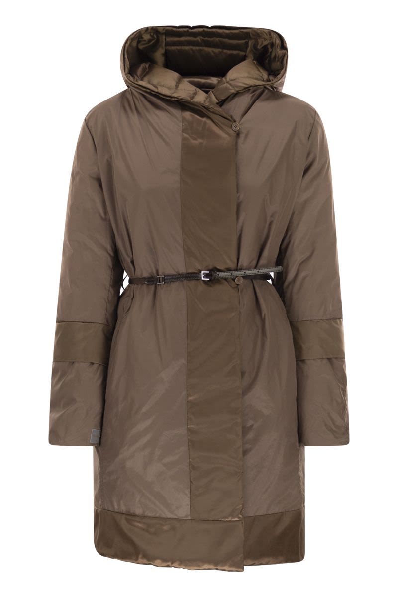 MAX MARA THE CUBE Reversible Midi Down Jacket in Water-Repellent Satin