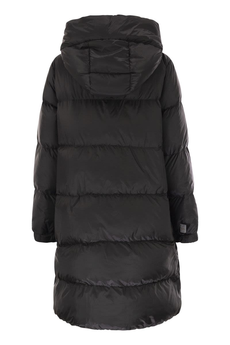 MAX MARA THE CUBE MIDI Down Jacket in Water-Repellent Canvas
