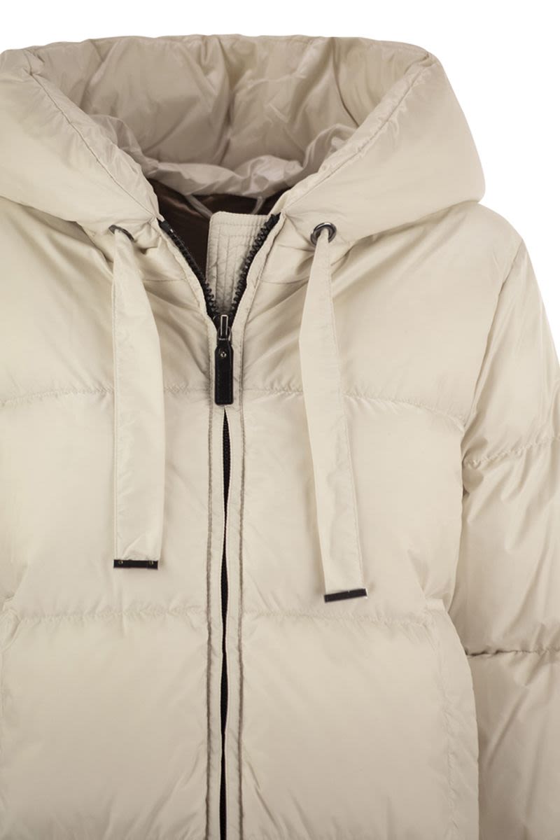 MAX MARA THE CUBE Long Down Jacket in Water-Repellent Fabric
