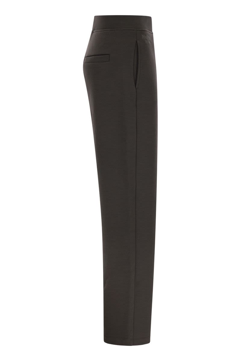 S MAX MARA Soft-Fit Cotton Trousers with Logo - Women's