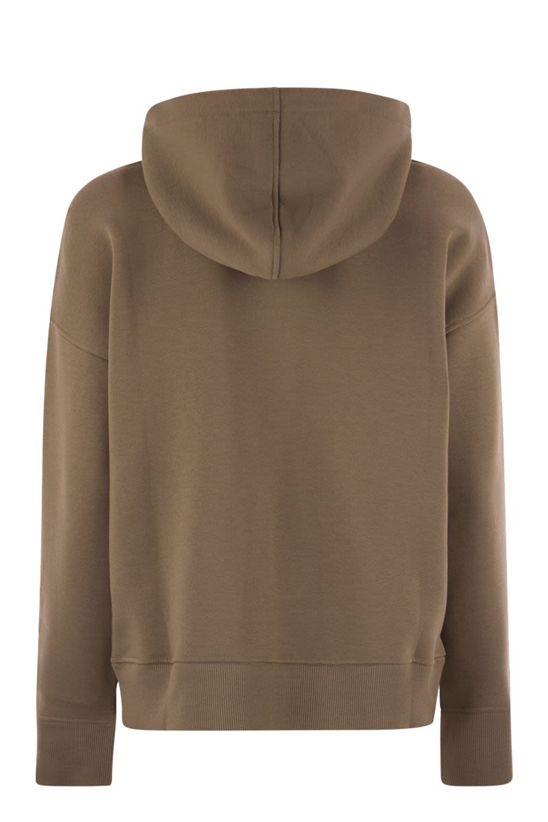 S MAX MARA Brushed Cotton Hoodie T-Shirt for Women - Regular Fit