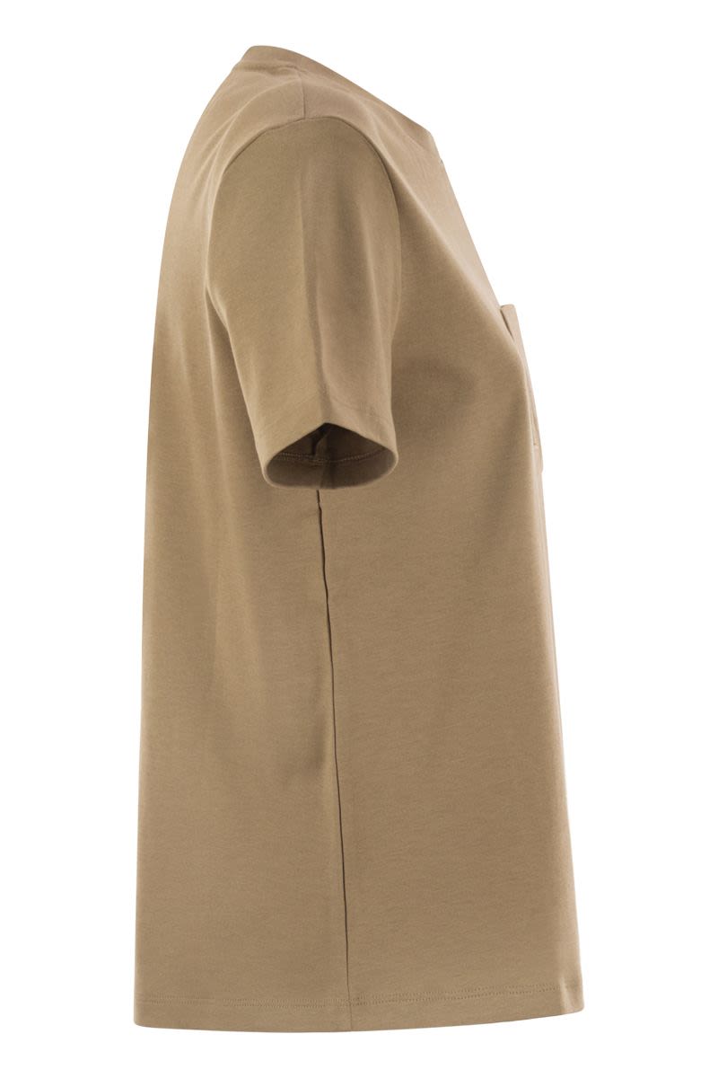 S MAX MARA Classic Cotton T-Shirt with Pocket - Women's Short Sleeve