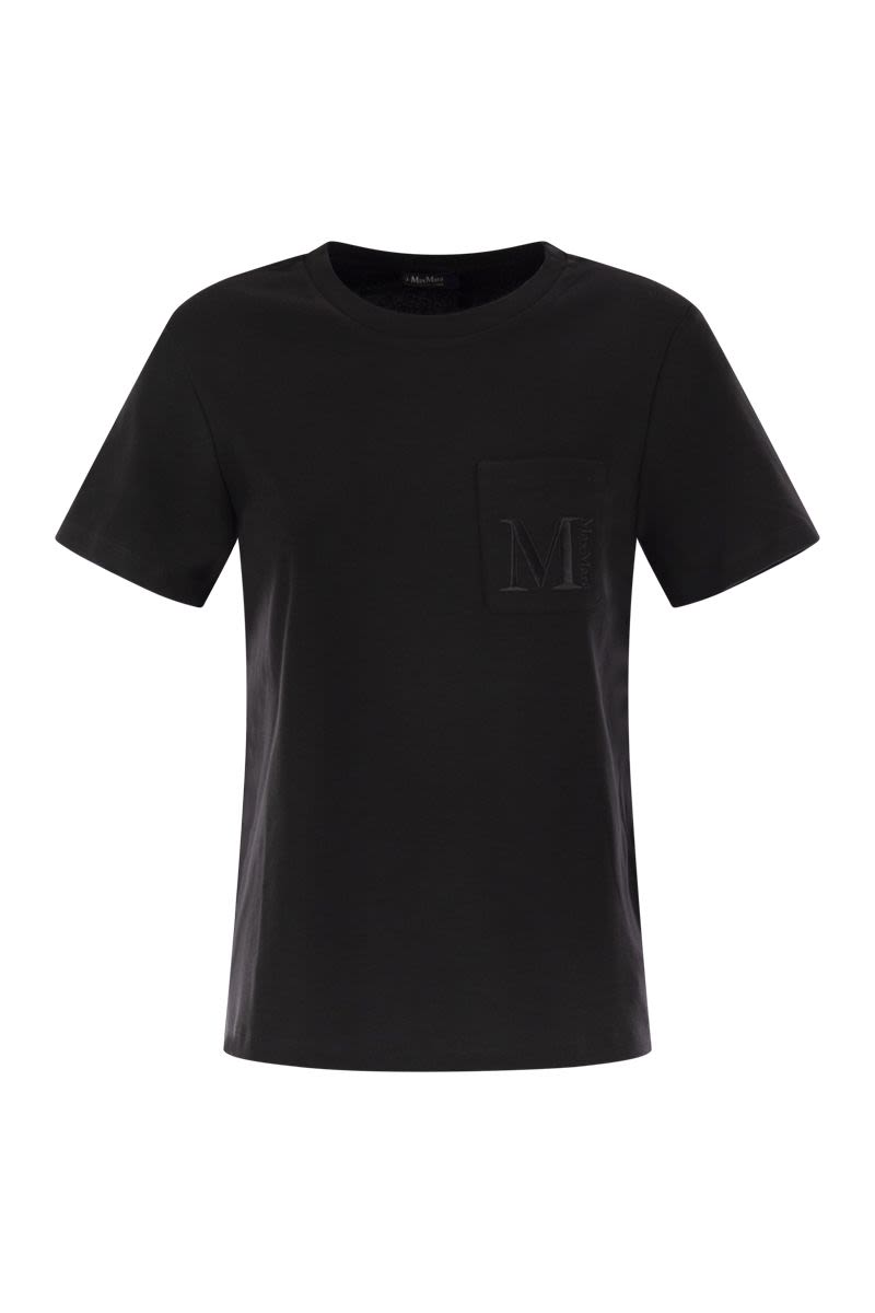 S MAX MARA Women's Soft Cotton Crew Neck T-Shirt with Pocket