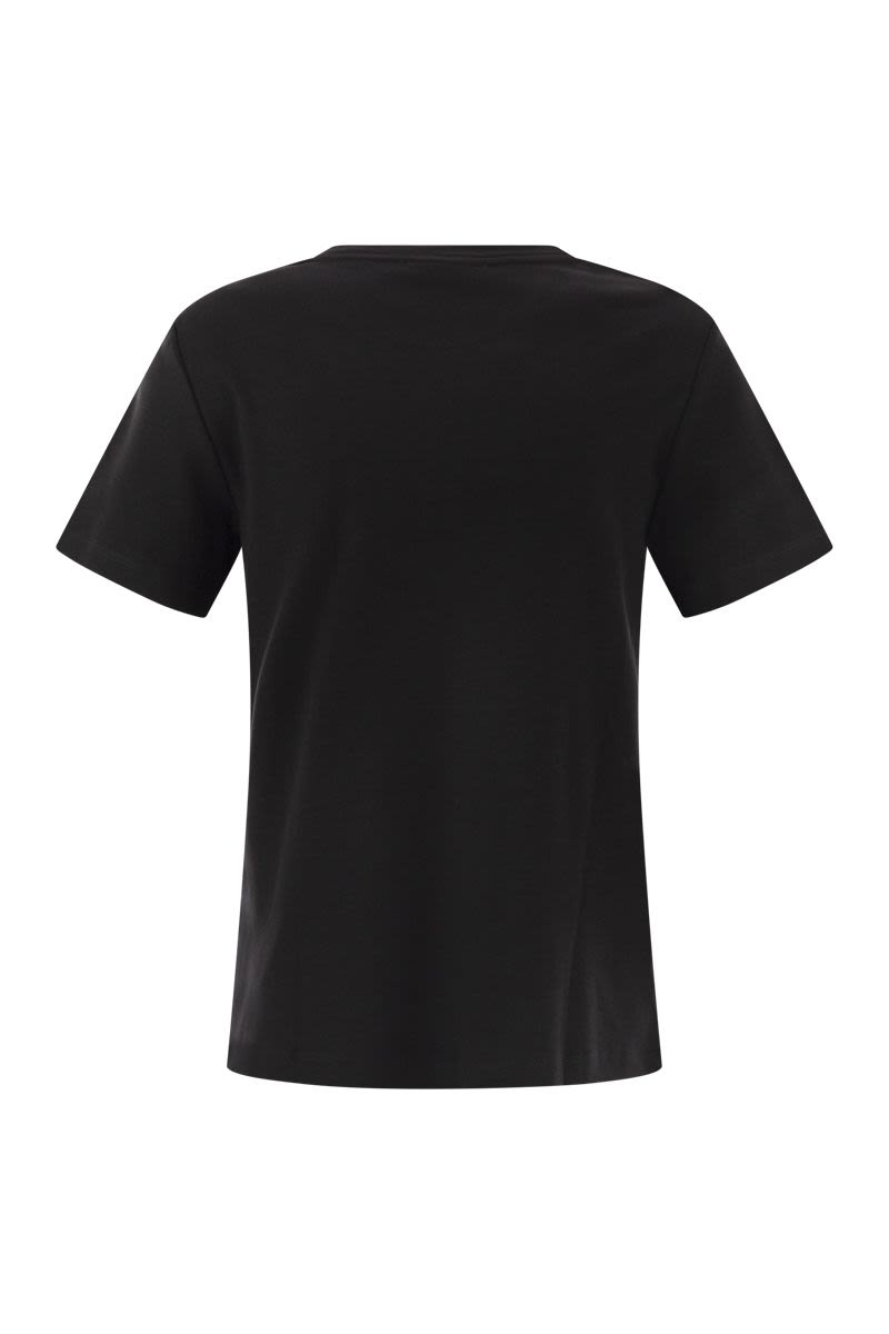 S MAX MARA Women's Soft Cotton Crew Neck T-Shirt with Pocket