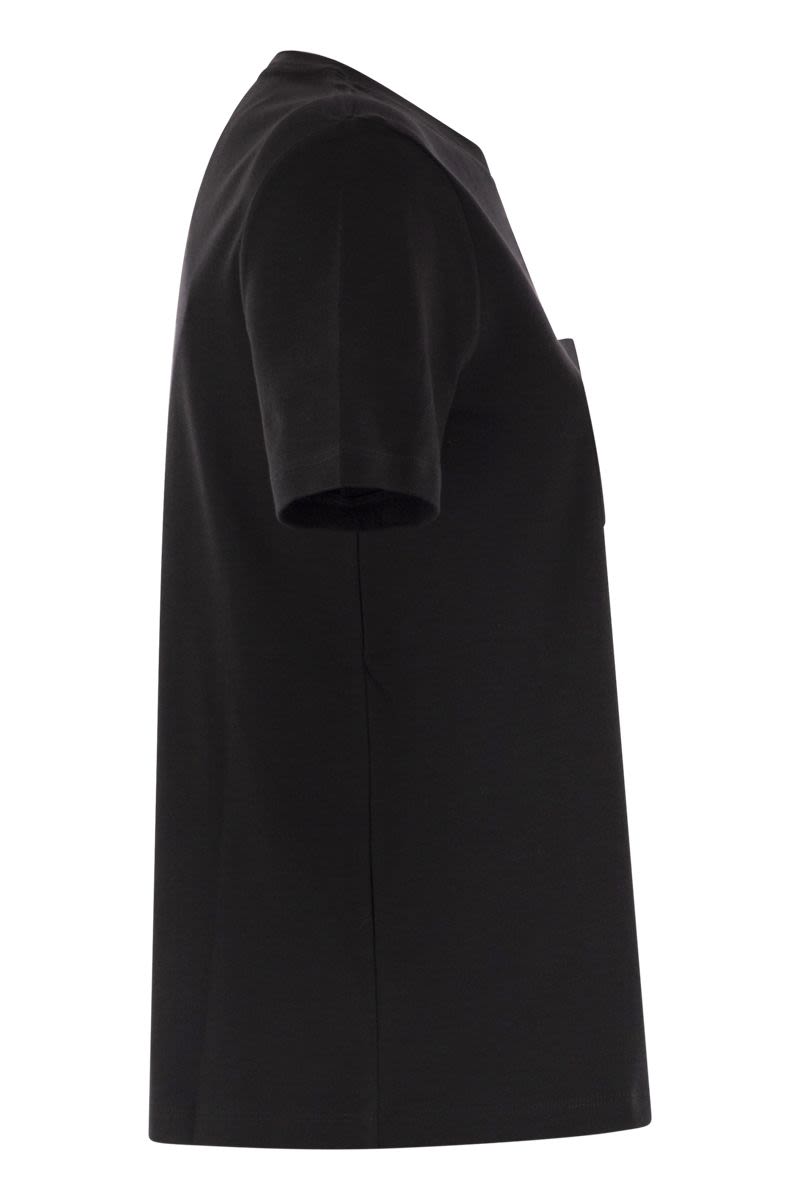 S MAX MARA Women's Soft Cotton Crew Neck T-Shirt with Pocket